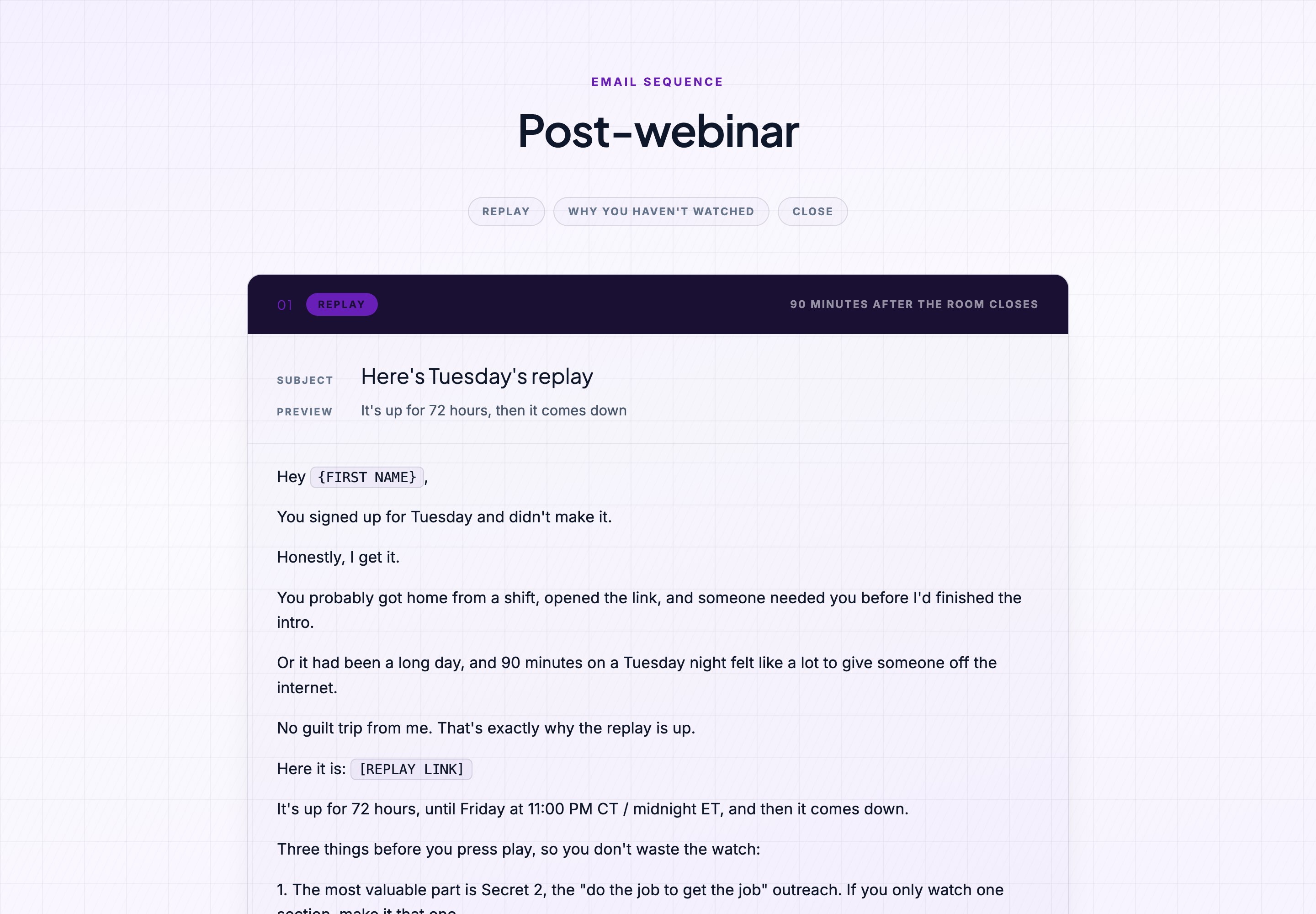 Post-webinar preview