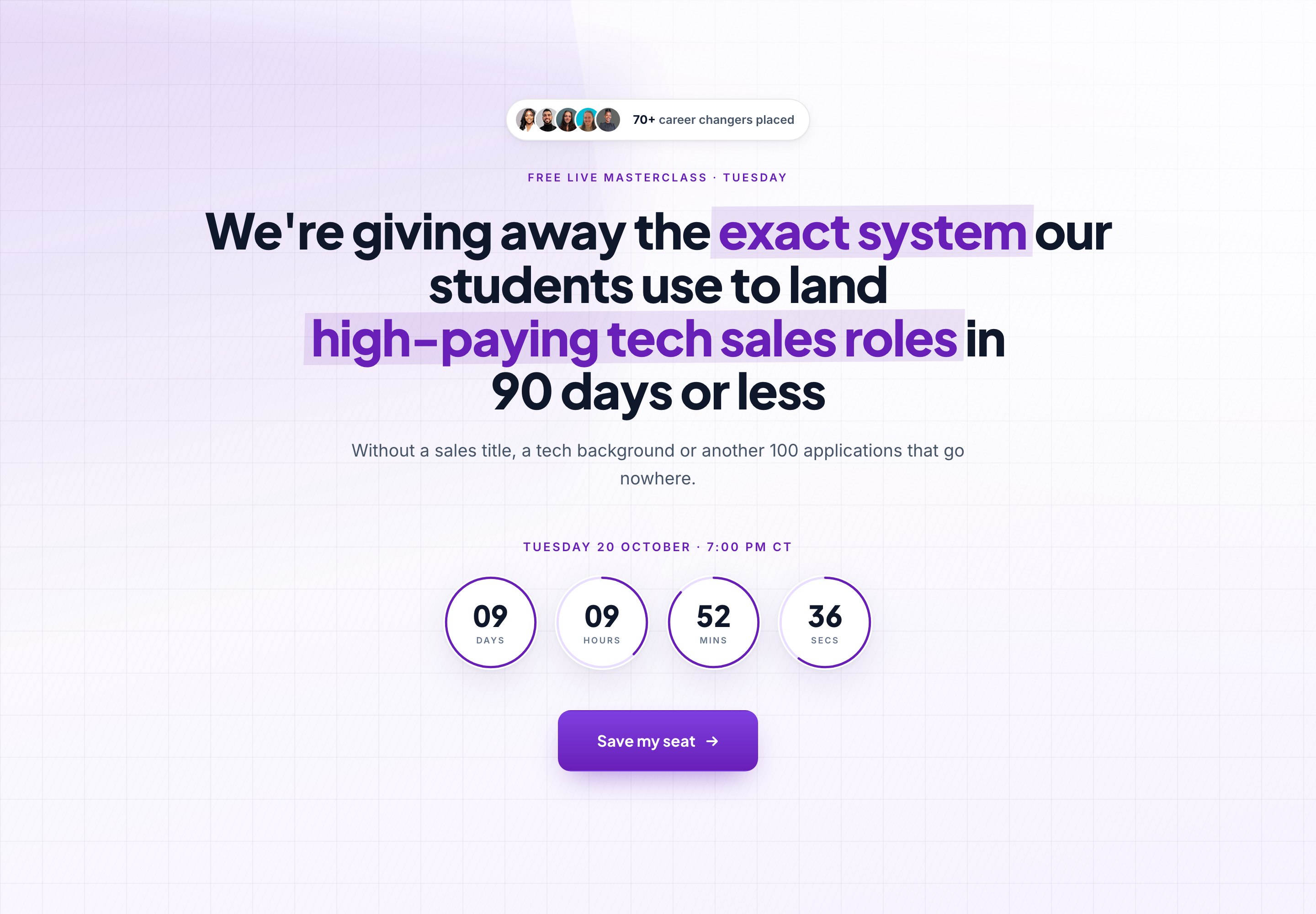 Registration page preview