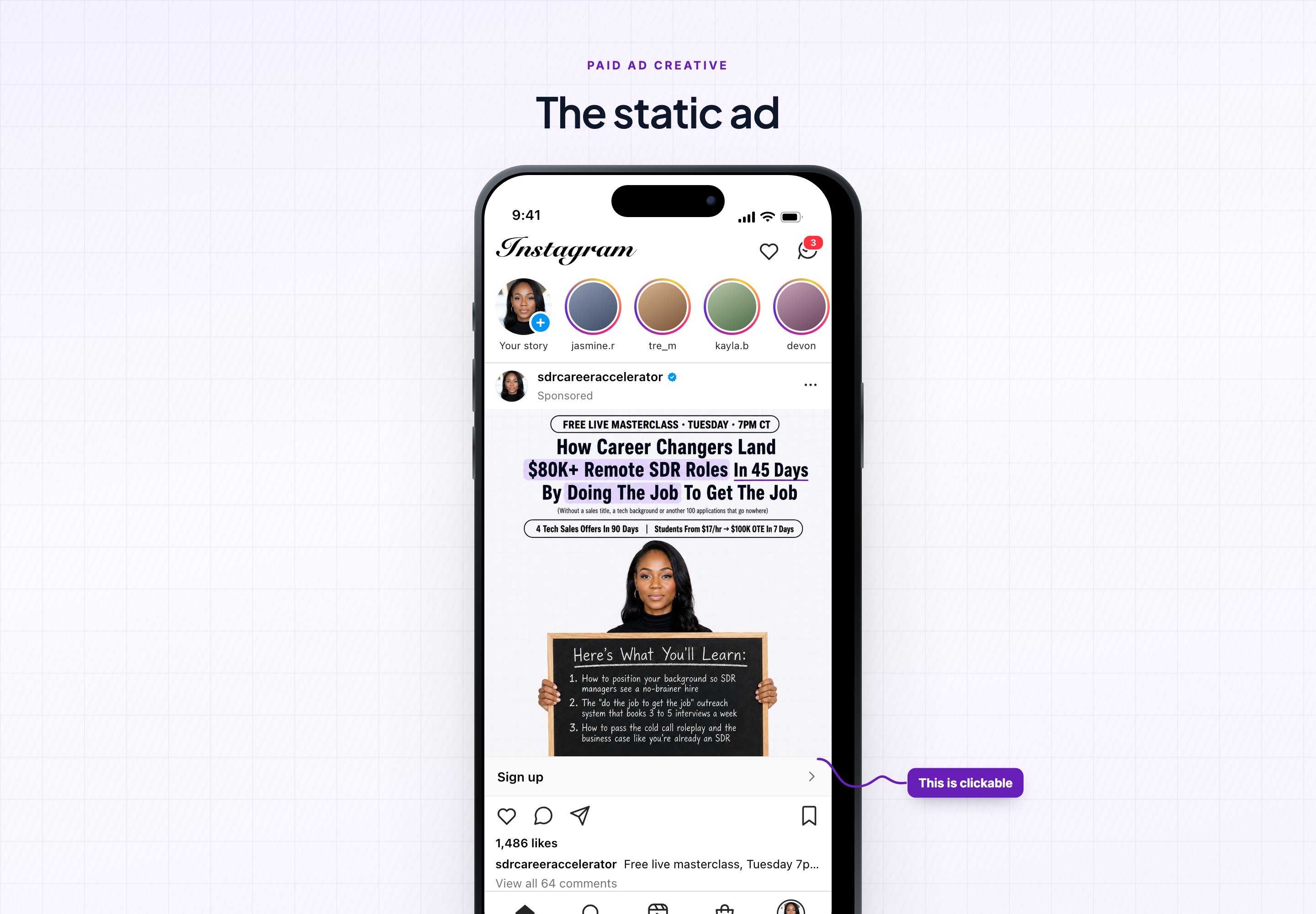 Static ad preview